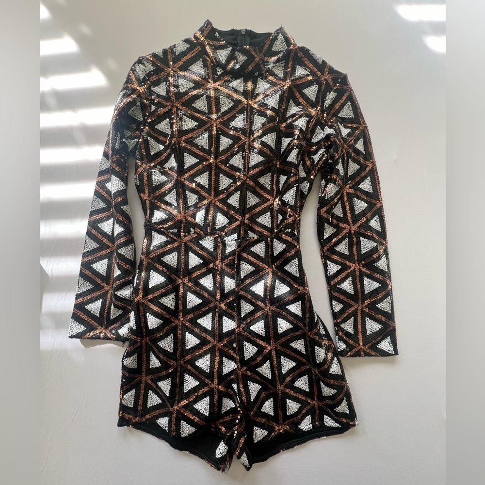 Gorgeous Vintage Sequin Romper (Size Small)